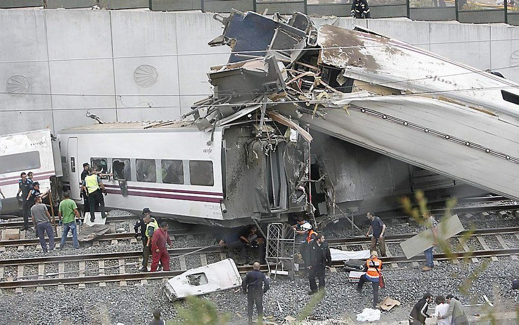 Doden bij treinongeluk in Spanje. Foto EPA