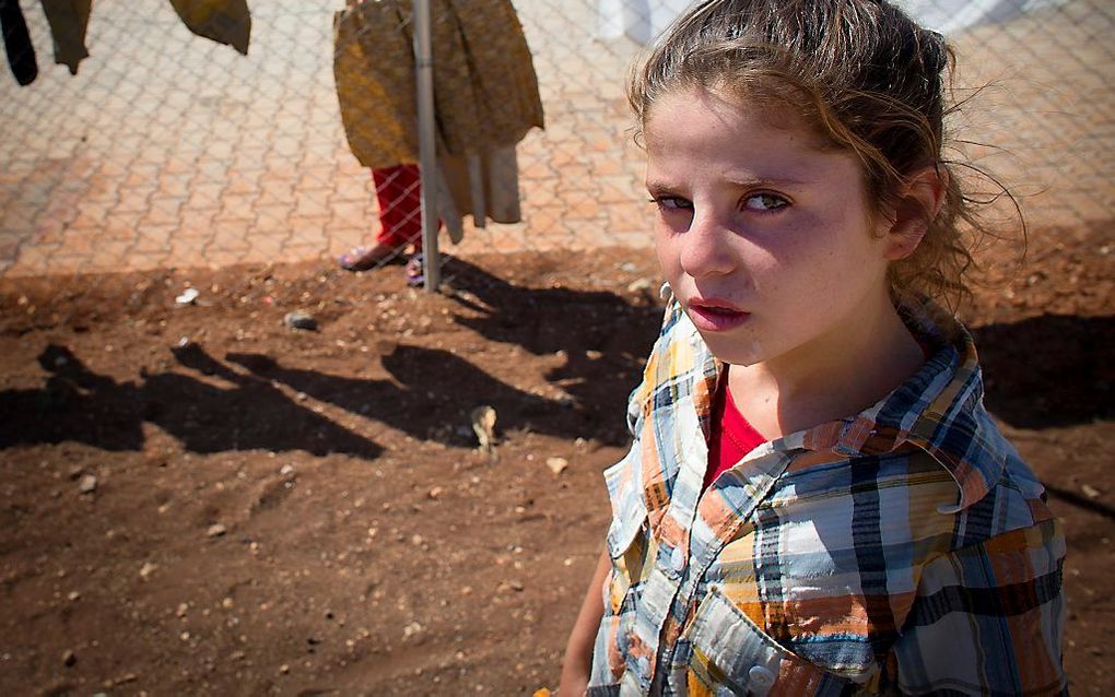 Een Syrischmeisje in een vluchtelingenkamp in Kilis aan de Turks-Syrische grens. Foto ANP