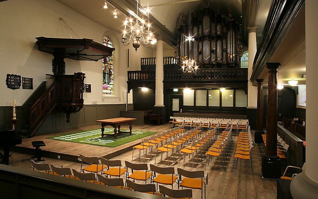 Interieur van de lutherse kerk in Groningen met het Van Oeckelenorgel. Beeld www.elgg.nl / R. Steensma