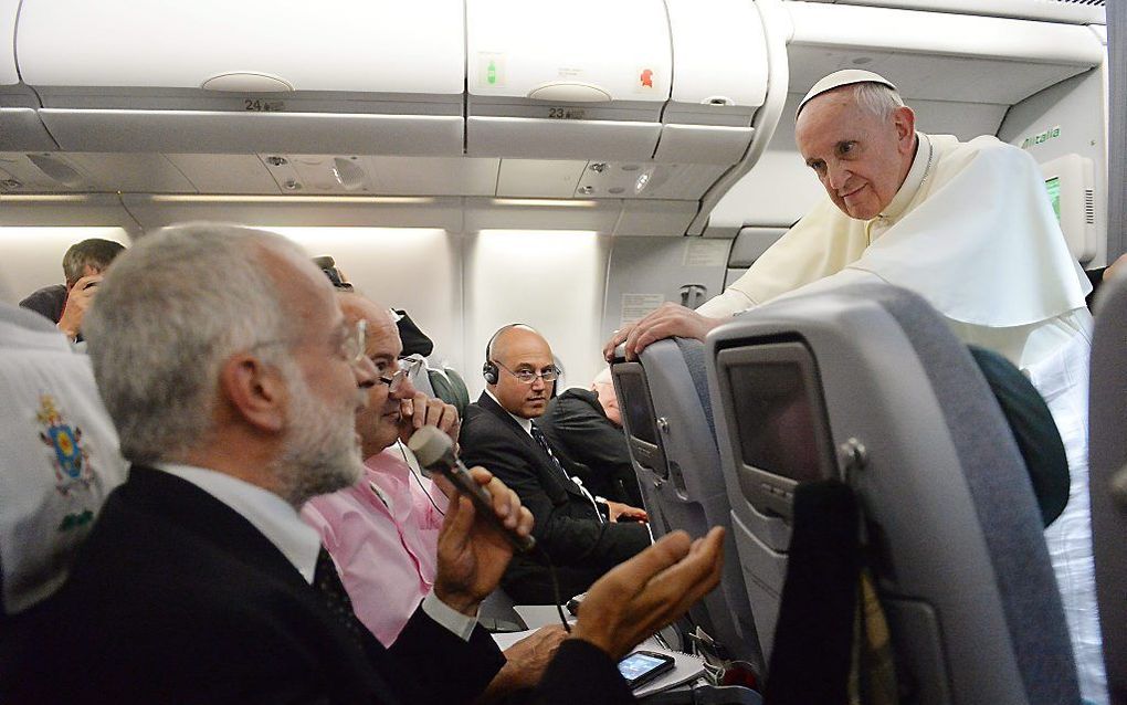 Persconferentie paus Franciscus. Foto EPA