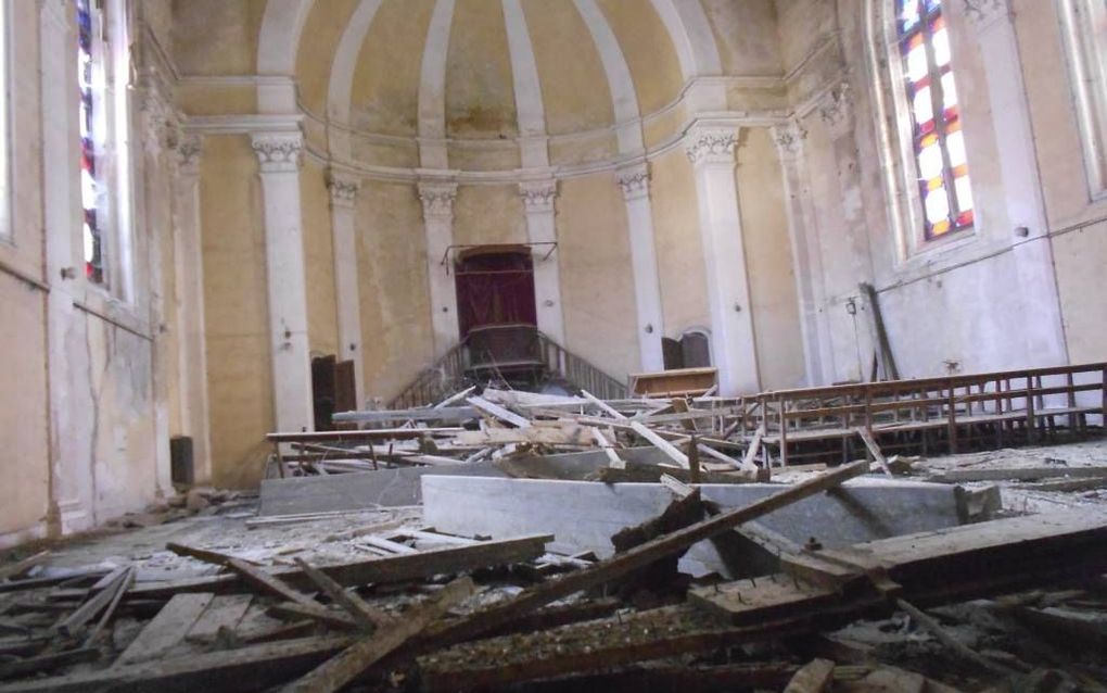 De Nederlandse protestantse kerk in Livorno, ofwel Chiesa Olandese, is in groot verval. Foto Ewout Kieckens