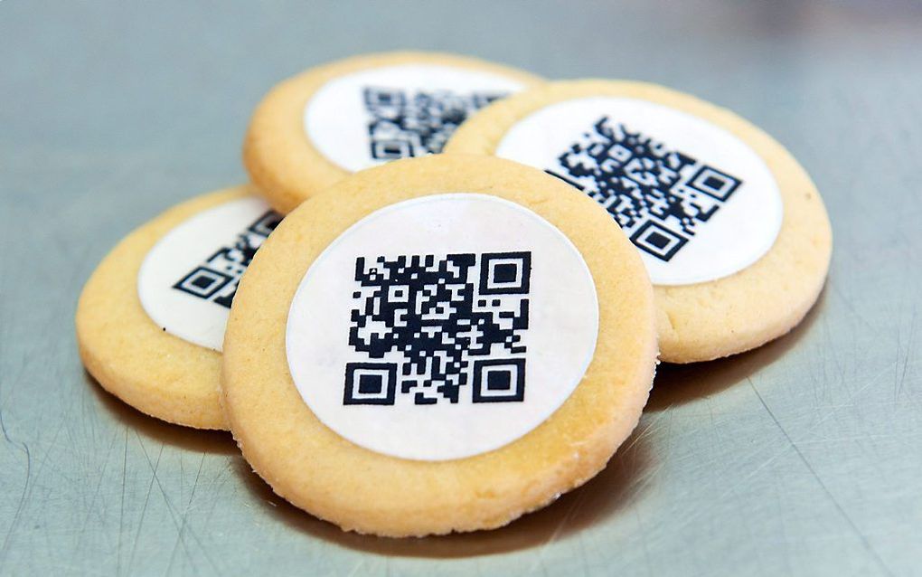 Koekjes met een QR-code. Foto ANP