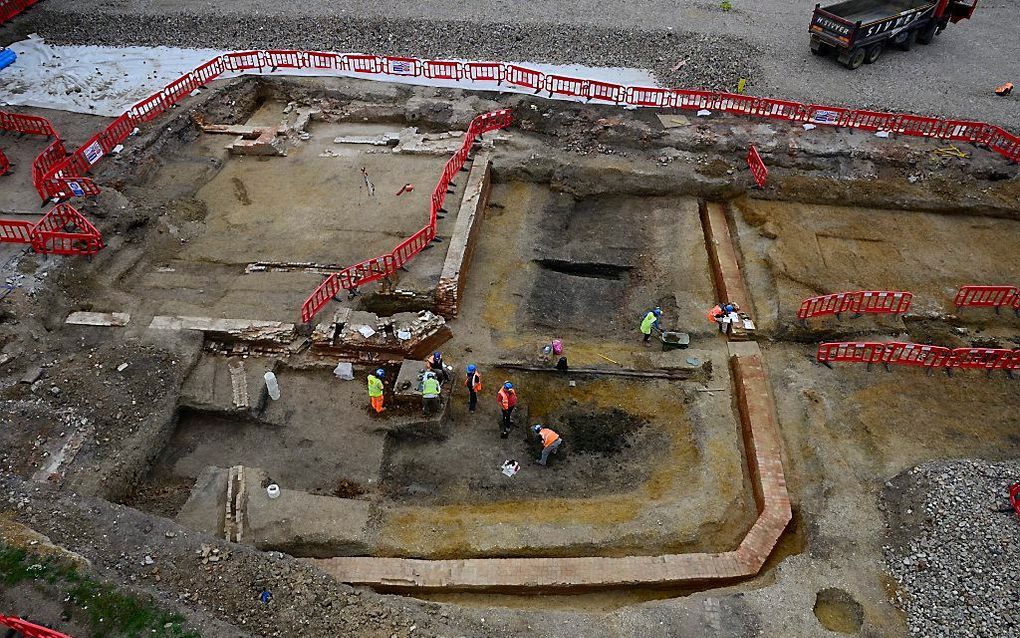 Opgravingen bij de aanleg van de metro in Londen. Foto EPA