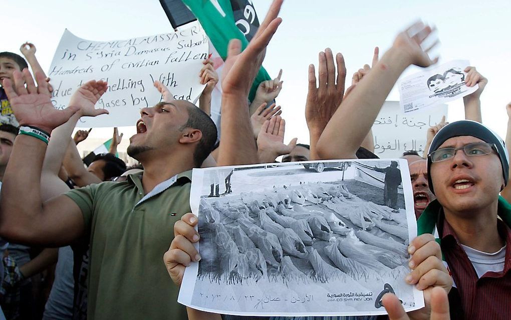 Demonstratie tegen het gebruik van gifgas in Syrië. Foto EPA