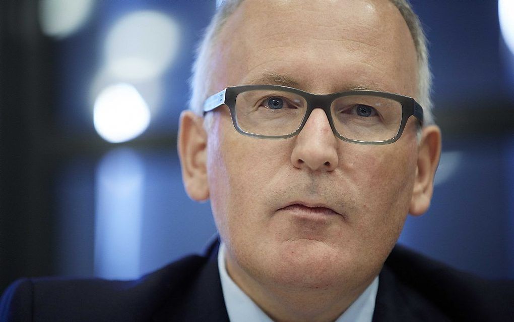 Minister Timmermans tijdens het overleg donderdag. Foto ANP