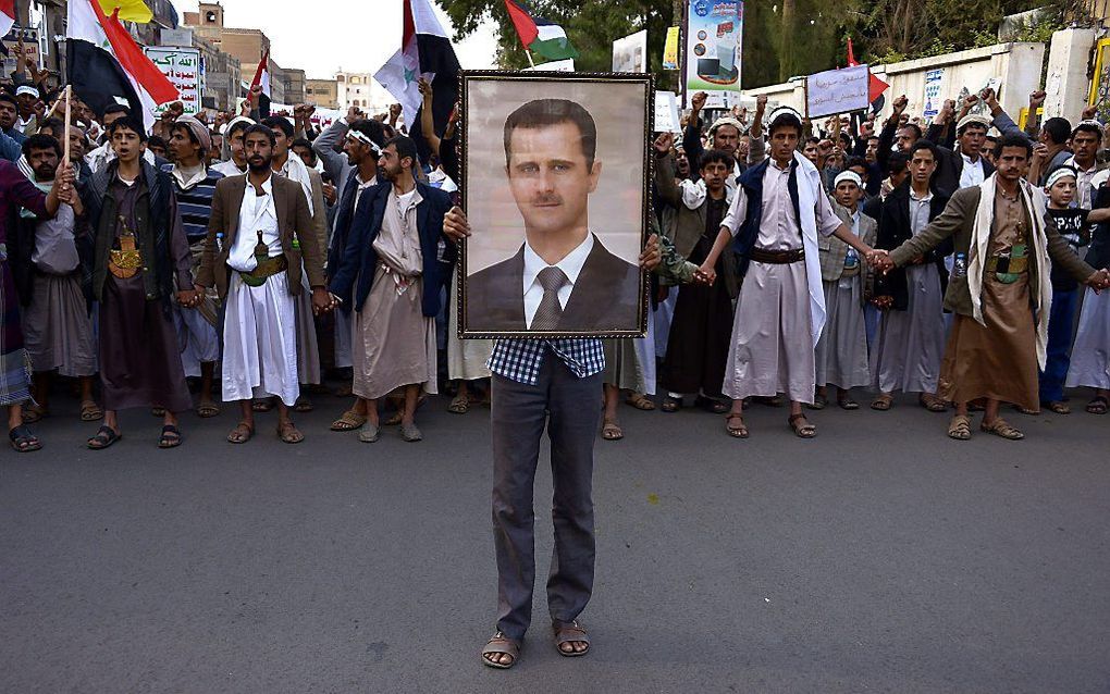 Protest tegen militair ingrijpen in Syrië in Jemen. Foto EPA