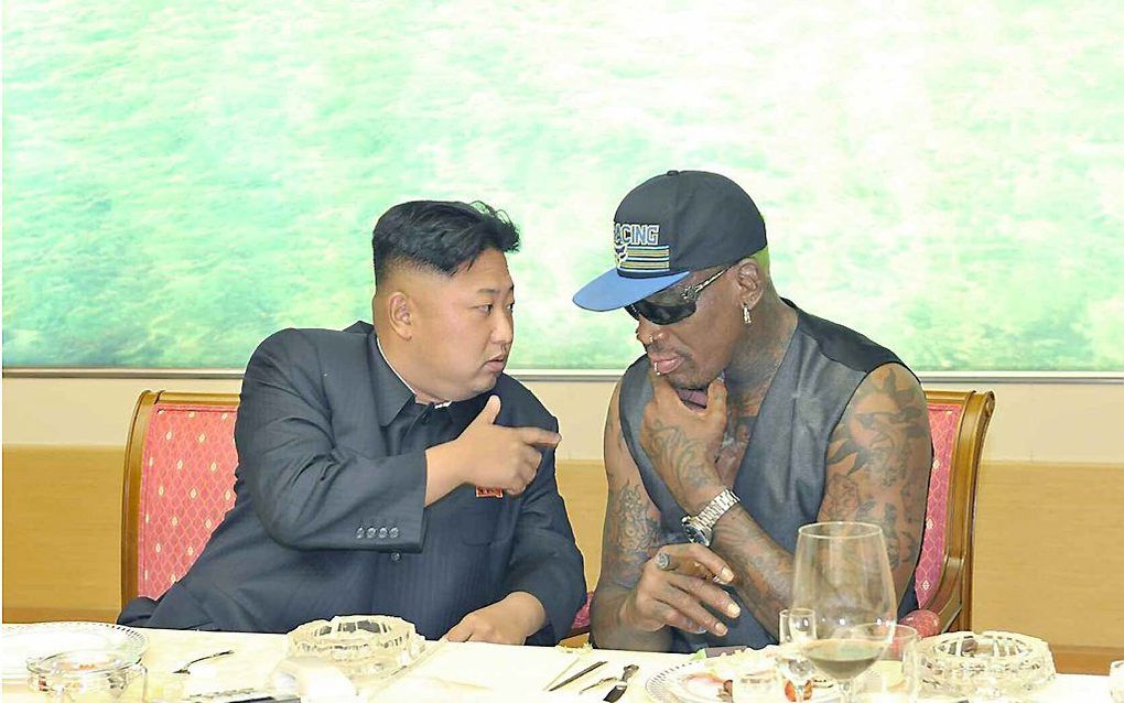 Kim Jong-un met Dennis Rodman. Foto EPA