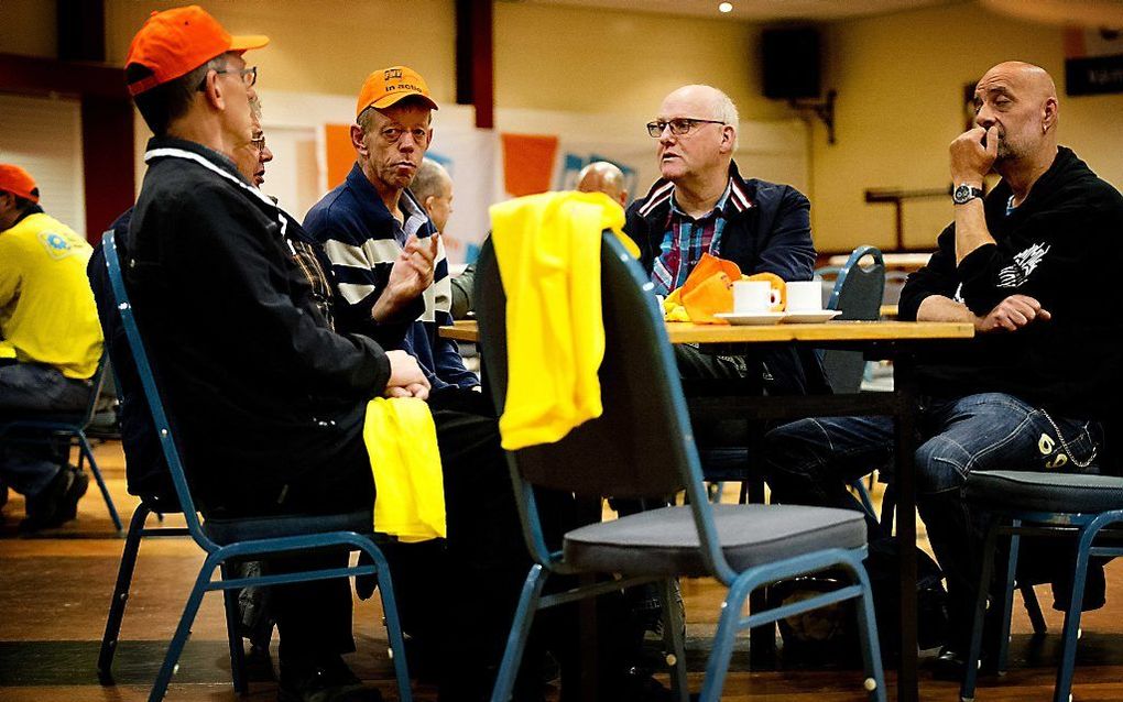 Metaalwerkers staakten onlangs in Den Bosch onder leiding van vakbond FNV Metaal uit onvrede over de vastgelopen cao-onderhandelingen in de metaalsector. beeld ANP