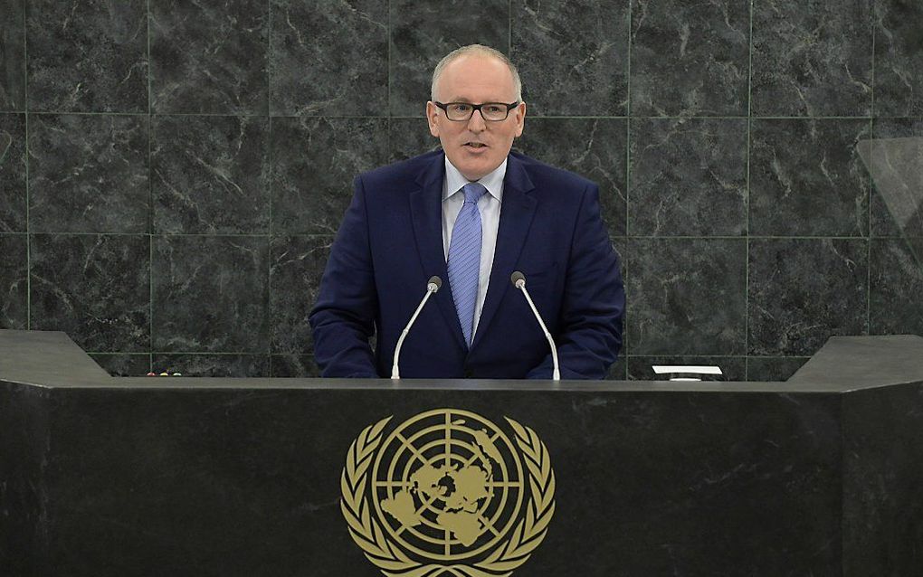 Timmermans spreekt vrijdag de VN-Veiligheidsraad toe. Foto ANP