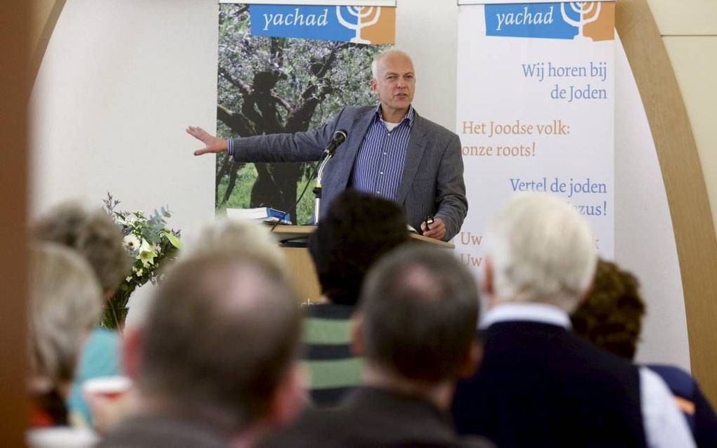 KAMPEN. Jan Haveman, voorzitter van Yachad, opende de studiedag over Israël aan de Theologische Universiteit te Kampen.   beeld Dick Vos