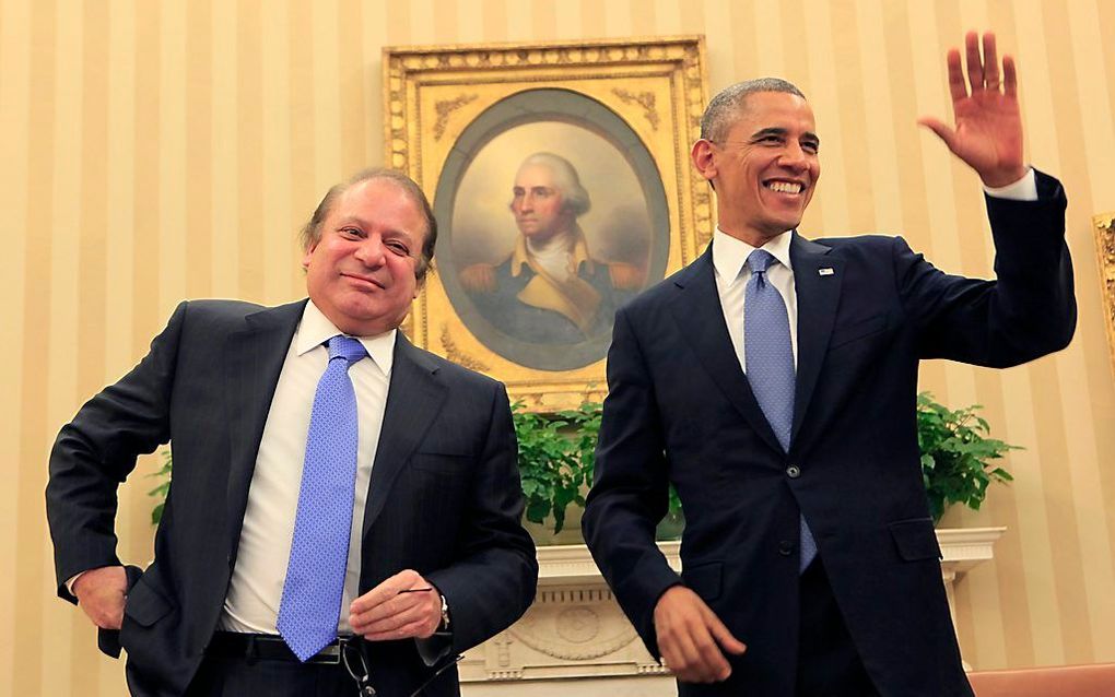 Nawaz Sharif (l.) en Obama. beeld EPA