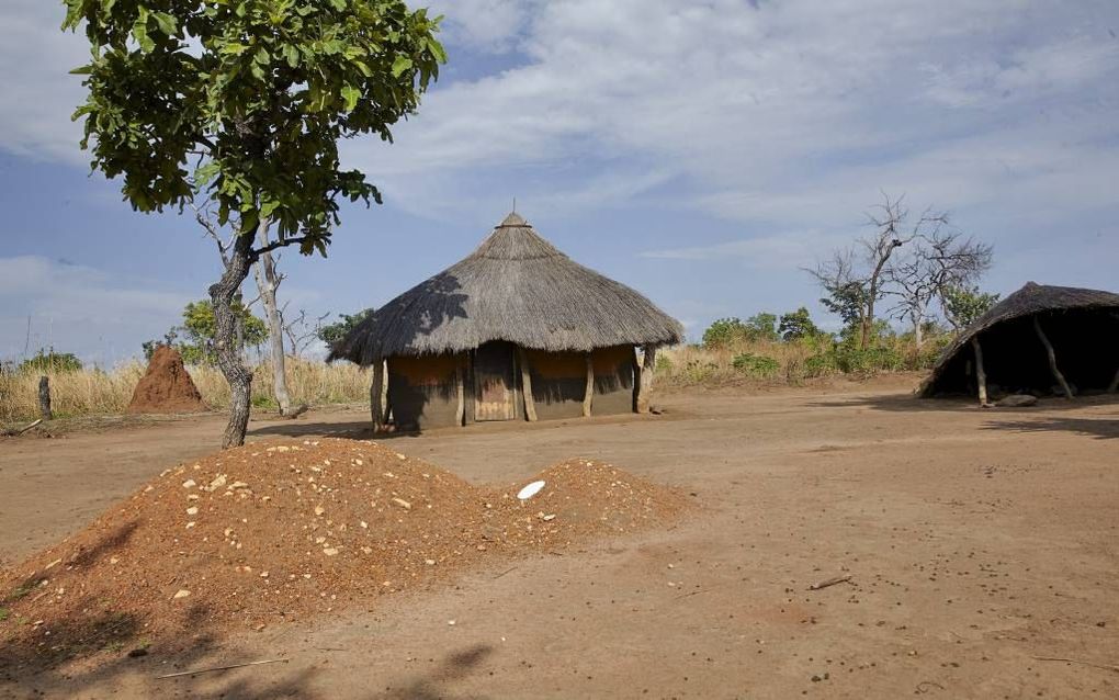 De graven van Priscilla Kiko (37) en haar zoontje Joseph (1,5 jaar oud) getuigen van de harde realiteit in Zuid-Sudan, waar gebrek aan medische zorg en aan schoon drinkwater gezinnen ruïneert. Beeld Jaco Klamer