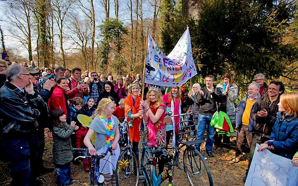 Protest van de actiegroep Vrienden van Amelisweerd tegen de verbreding van de A27. Foto ANP