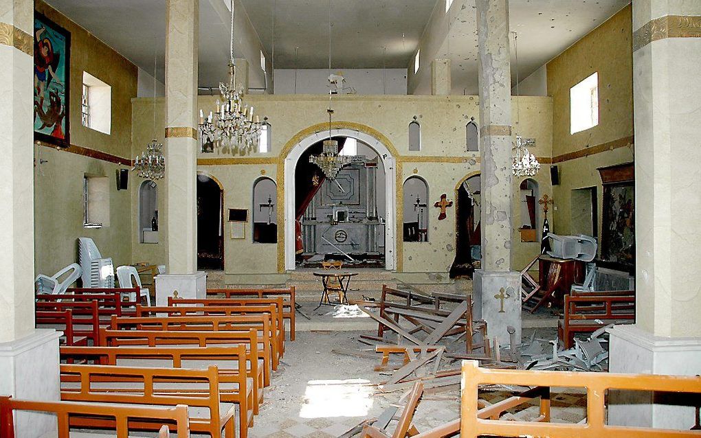 De St. Sarkiskerk in Sadad, zaterdag 2 november. beeld EPA