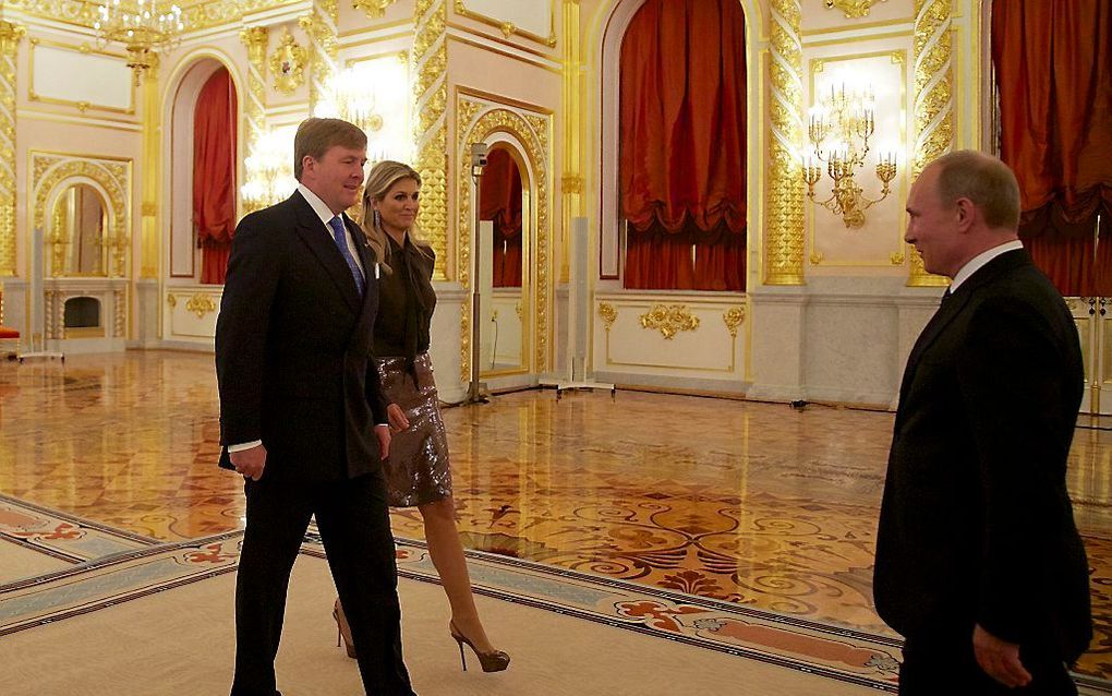 President Poetin ontvangt koning Willem-Alexander en koningin Máxima. Foto EPA