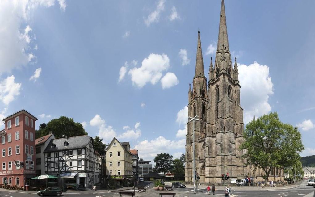 De Elisabethkathedraal in Marburg. De kerk is gebouw op het graf van Elisabeth van Thüringen. Beeld Wikimedia