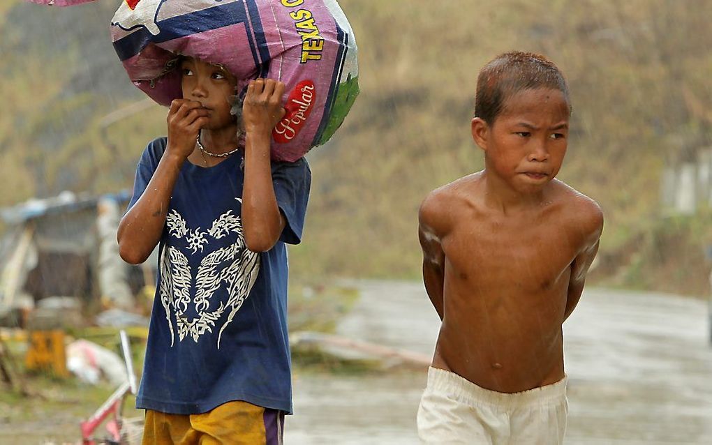 Kinderen in Tacloban. beeld EPA