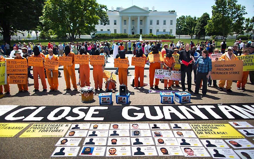 Demonstranten pleiten voor sluiting van Guantánamo Bay. Foto EPA