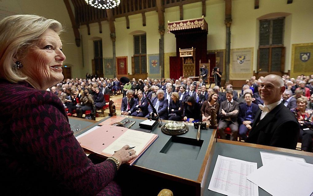 Ankie Broekers-Knol tijdens de Verenigde Vergadering van de Staten-Generaal in de Ridderzaal. Foto ANP