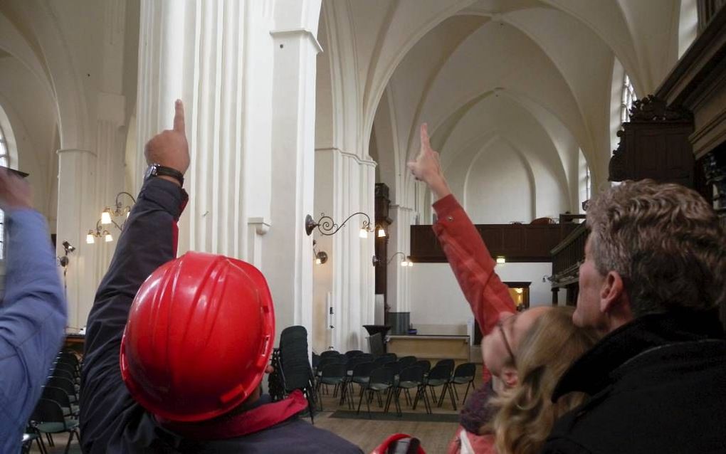 Rondleiding in de Der Aa-kerk in Groningen. beeld RD