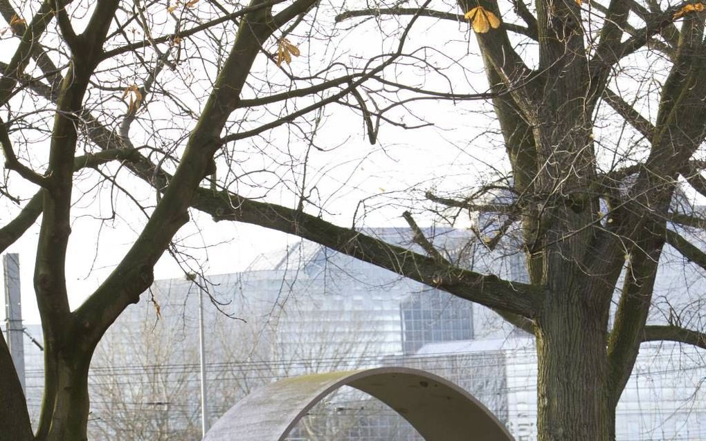 Cobi Nijhuis van de NS-afdeling Nazorg bij het Landelijk Monument Spoorwegongevallen in Utrecht. Ze bezoekt het monument geregeld met onder anderen nabestaanden na een zelfdoding op het spoor. beeld RD, Anton Dommerholt