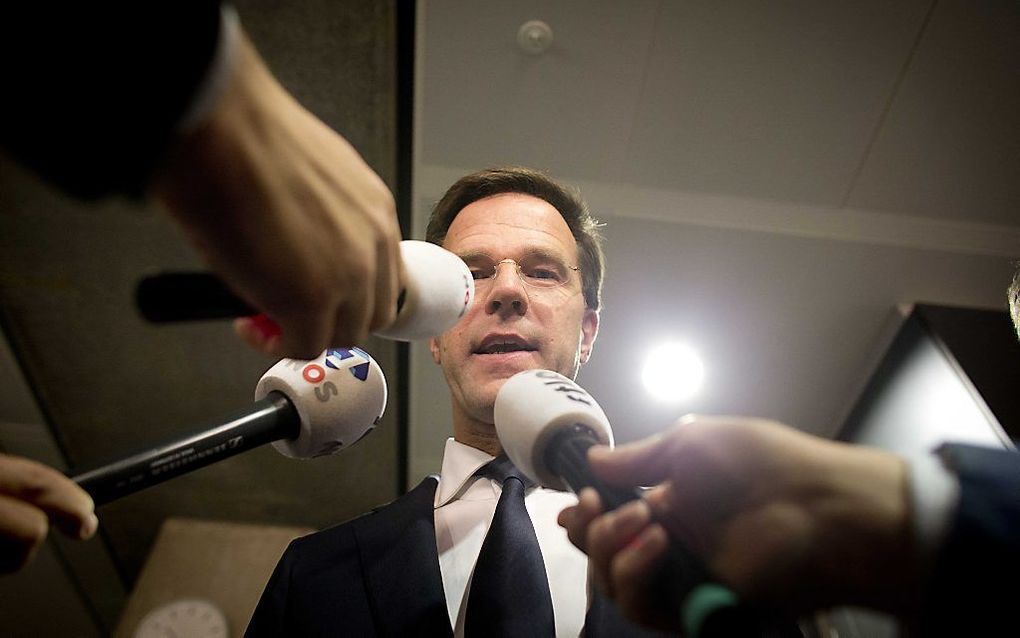 Premier Rutte donderdagavond. Foto EPA