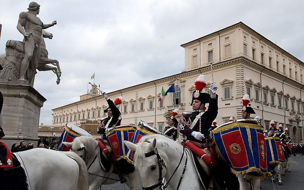 Wisseling van de wacht bij palazzo del Quirinale. Foto EPA