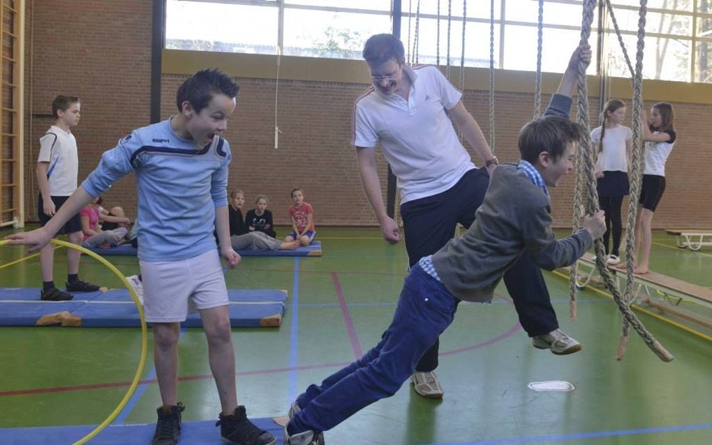 Pieter Jan Ebbers geeft gymles in het Engels. beeld William Hoogteyling