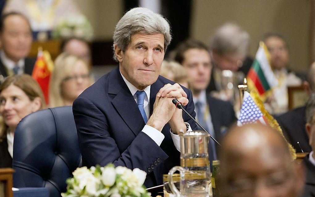 De Amerikaanse minister van Buitenlandse Zaken Kerry. beeld AFP