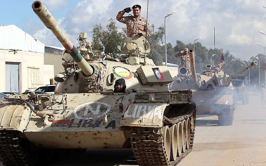 Parade van het Libische leger in Tripoli. Foto EPA