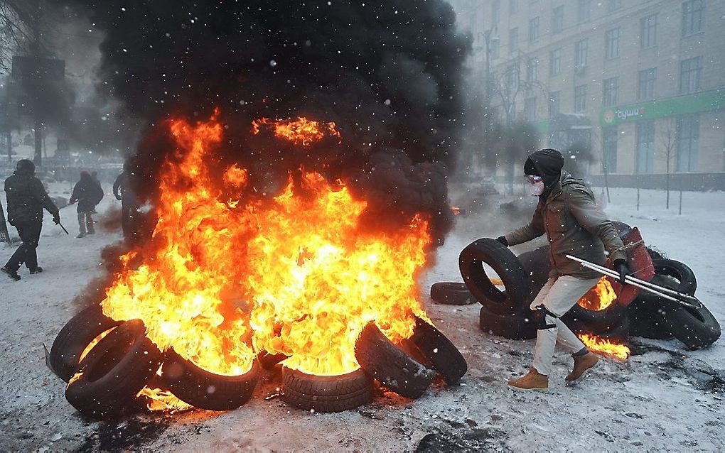 Protest in Kiev. beeld EPA