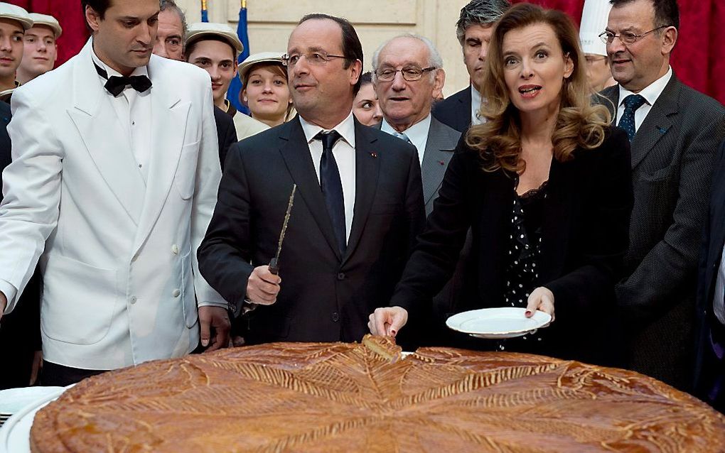 Hollande en Trierweiler eerder deze maand. beeld EPA