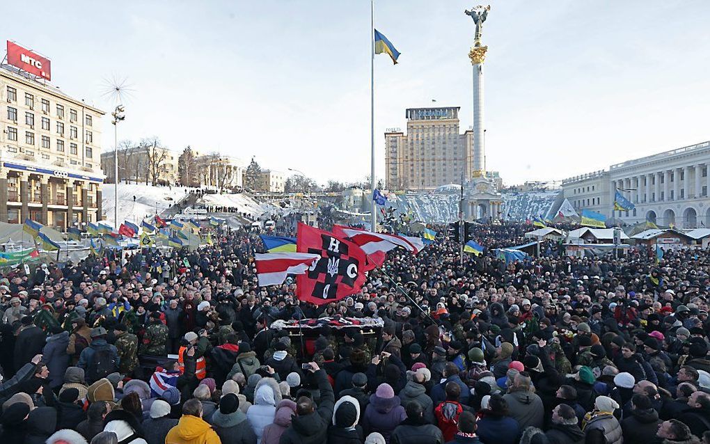 Protest in Kiev, beeld EPA