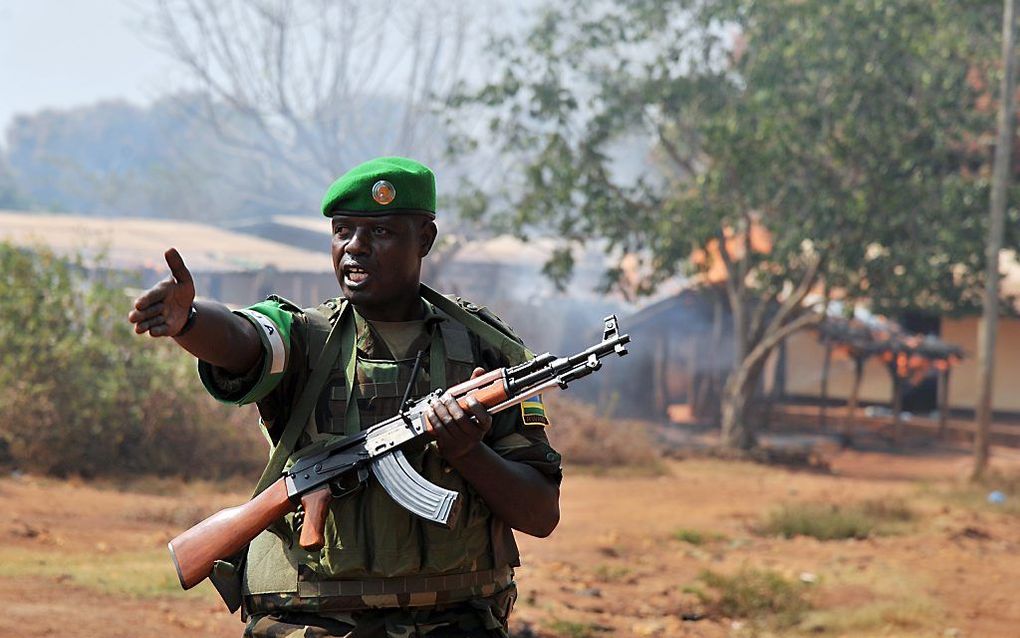 Leger van Rwanda op patrouille. Foto AFP