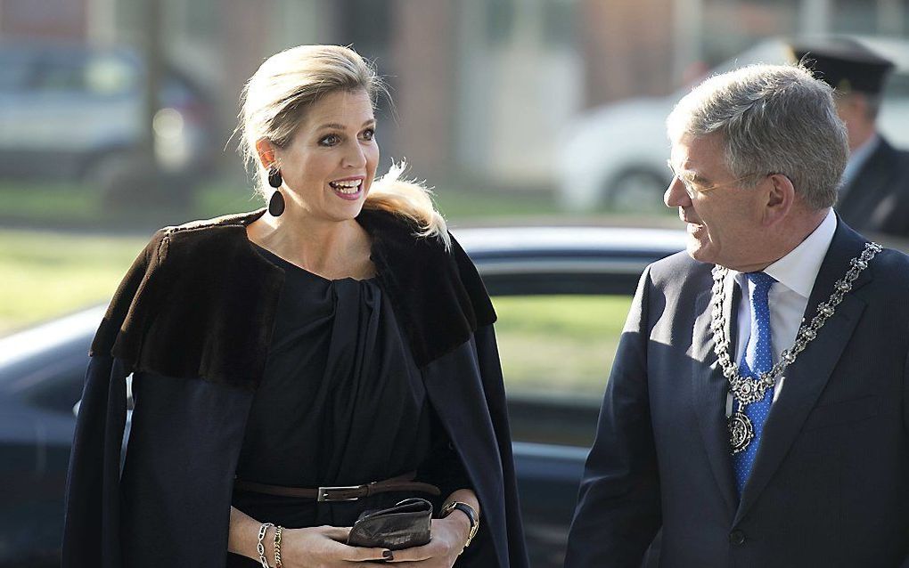 Aankomst koningin Máxima bij het Rabobank hoofdkantoor. beeld ANP