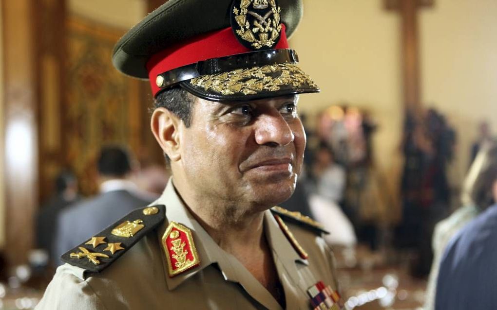 Veldmaarschalk Al-Sisi is de gedoodverfde nieuwe president van Egypte. beeld EPA