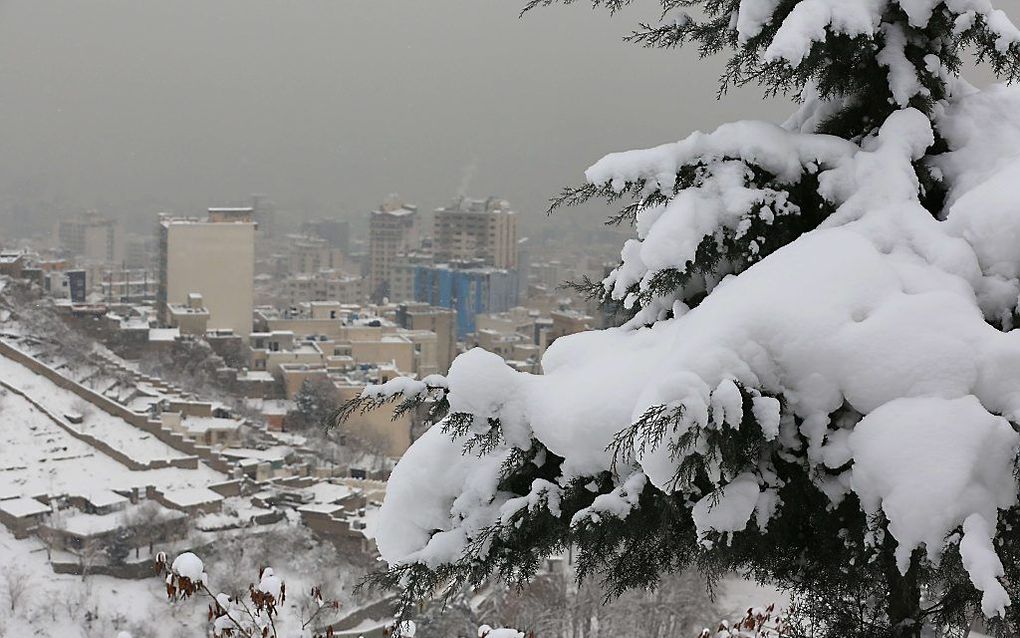 Sneeuw in Teheran. Foto AFP