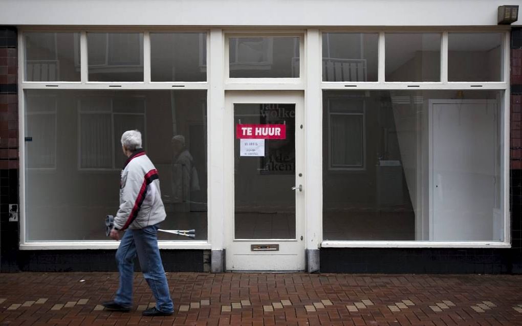 Een leeg winkelpand in Leiden. Foto ANP