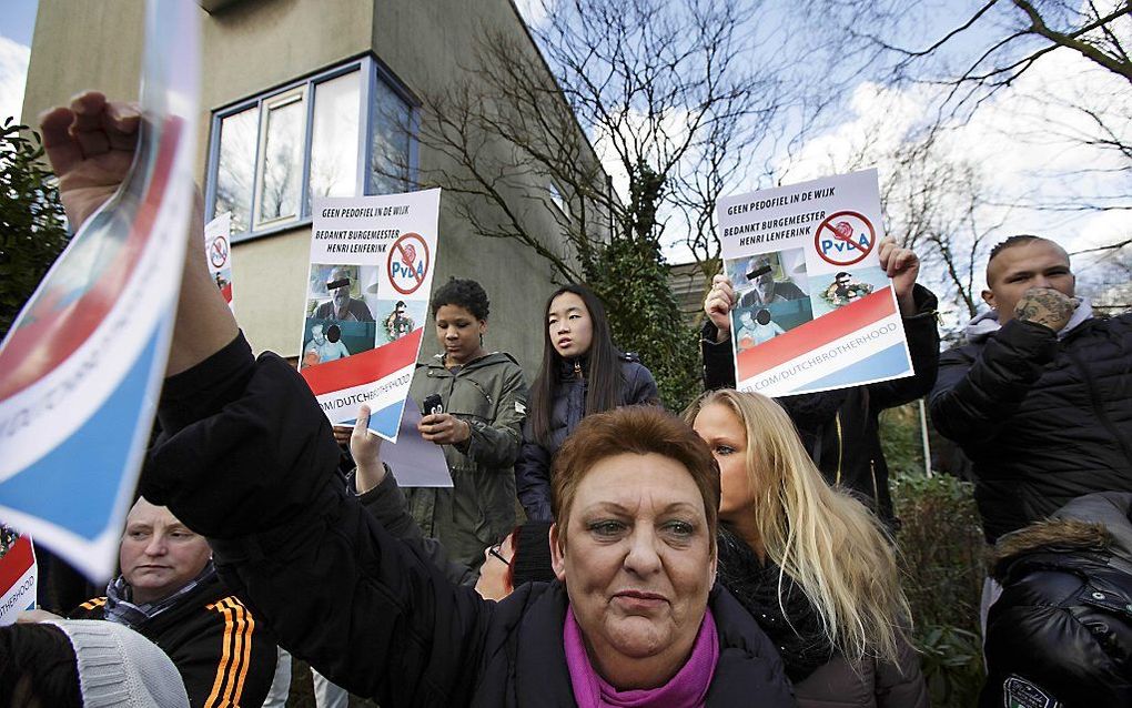 Protest tegen Benno L. in Leiden. Foto ANP