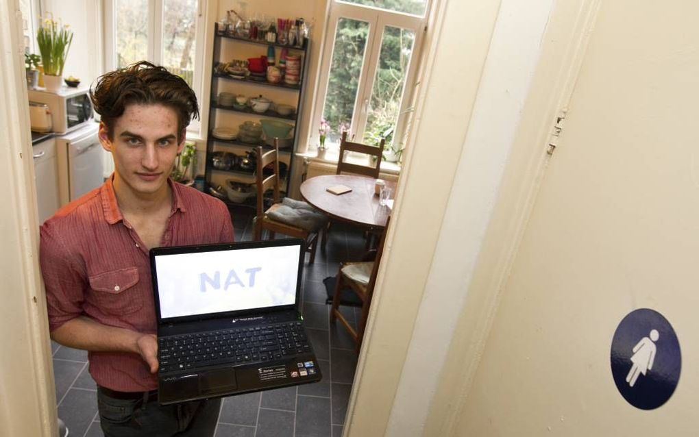 Jarmo Berkhout (21), lijsttrekker van de jongerenpartij NAT in Amsterdam. beeld RD, Anton Dommerholt