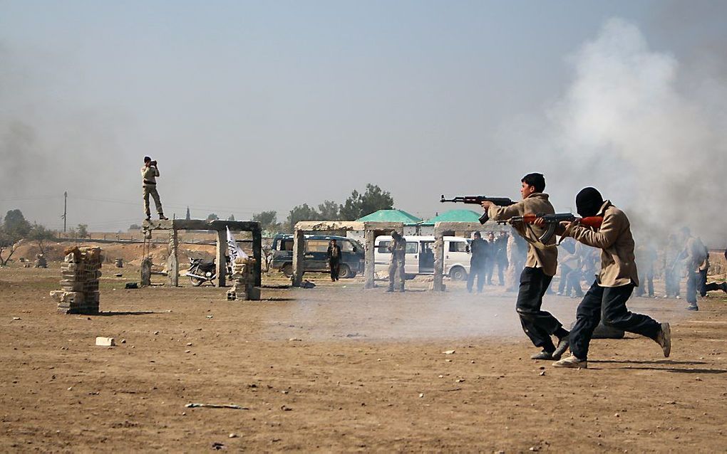 Training van extremisten in Syrië. Foto AFP