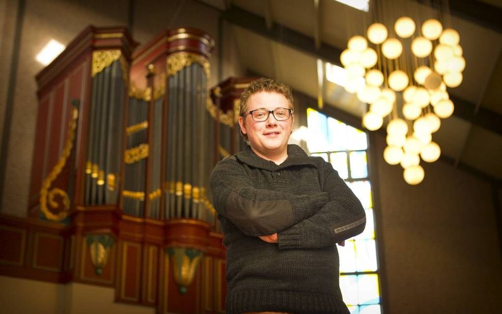 Organist Minne Veldman. Beeld RD, Henk Visscher