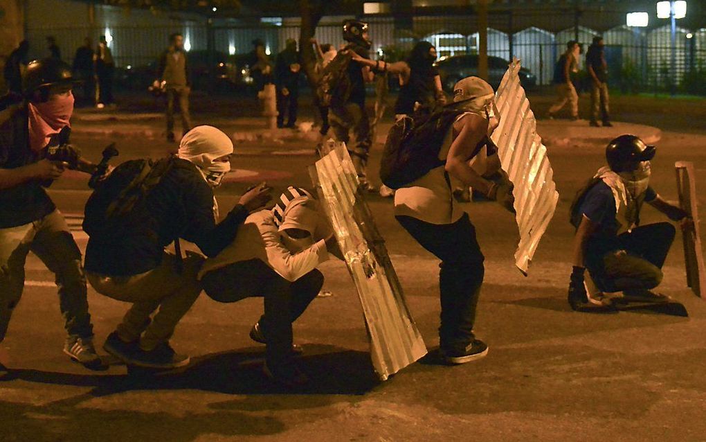 Betogers in Caracas. Foto AFP