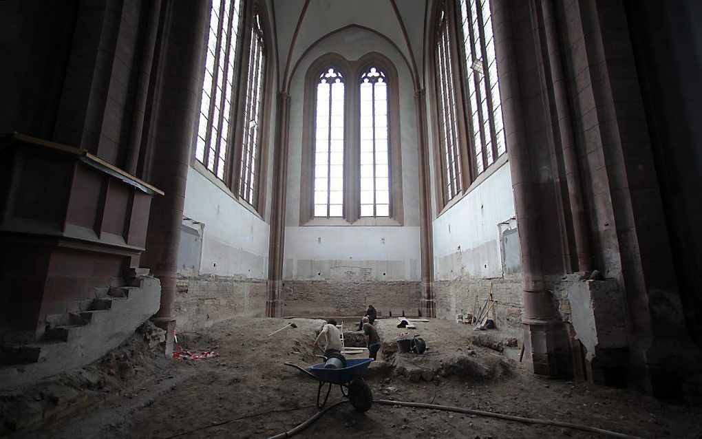 Resten van een kerk uit de zevende of achtste eeuw zijn ontdekt in Duitsland. Beeld EPA