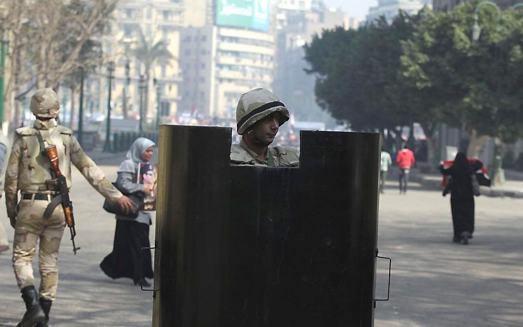 Egyptische militairen in Caïro. beeld EPA