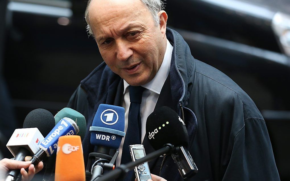 De Franse minister van Buitenlandse Zaken Laurent Fabius. beeld EPA