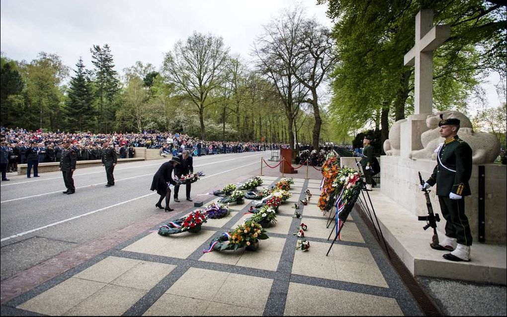 Dodenherdenking op Militair Ereveld Grebbeberg in Rhenen. beeld ANP