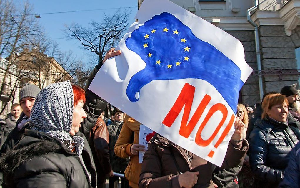 Pro-Russische demonstranten in Charkov. beeld AFP