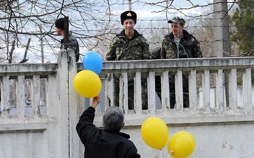 Ballonnen voor militairen op de Krim. Foto AFP