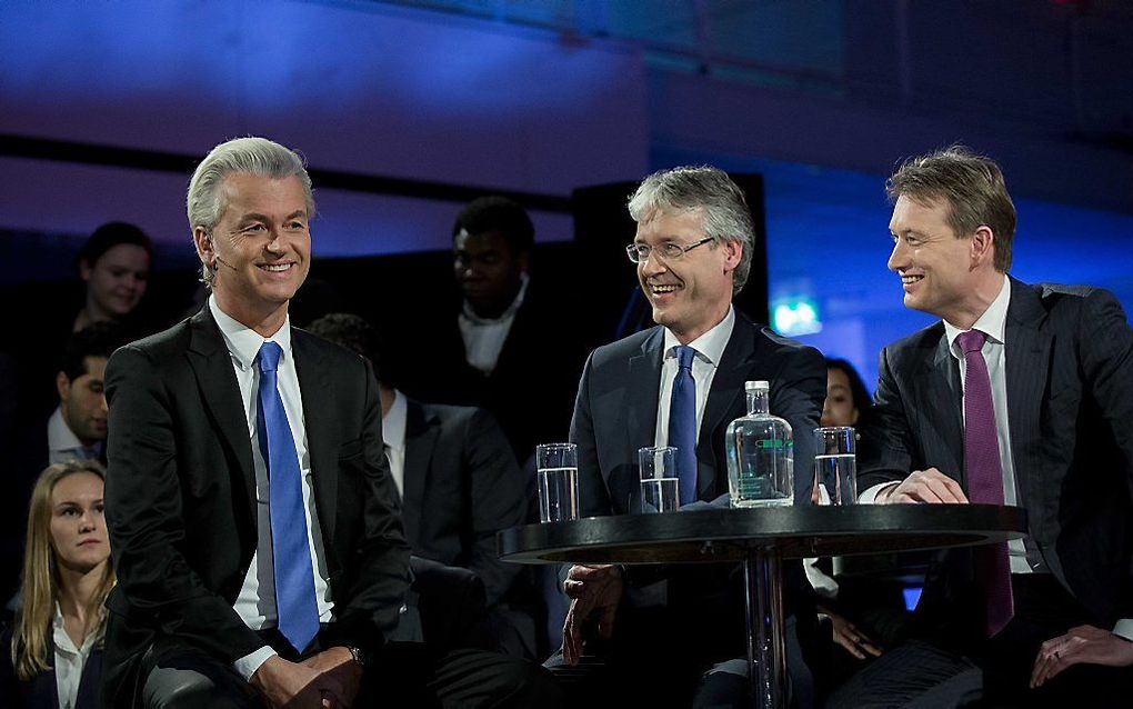 Wilders, Slob en Zijlstra tijdens het NOS-debat. beeld ANP